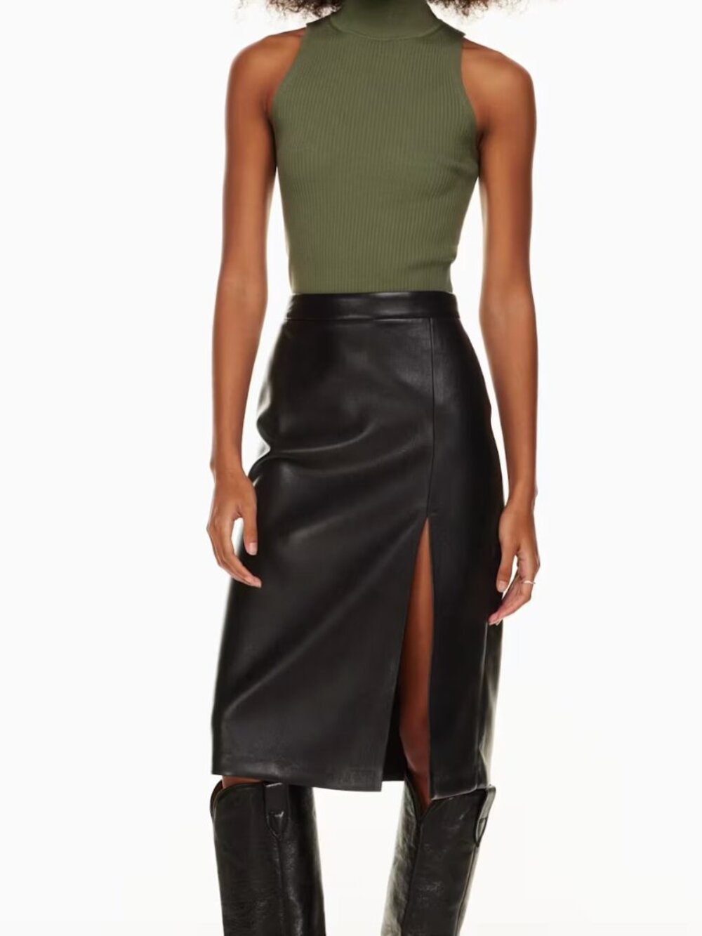 Aritzia | Patio Midi Skirt | Black | 0